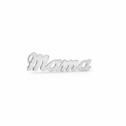 14K Gold 'Mama' Stud Earrings, Script Font