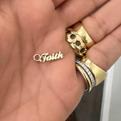 14K Gold Nameplate Earring Hoop Charm, Script Font