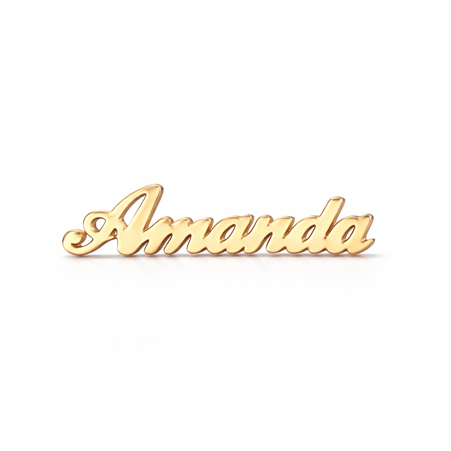 14K Gold Nameplate Stud Earrings, Script Font