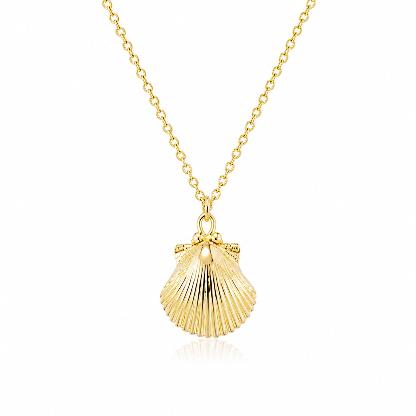 14K Gold Seashell Necklace