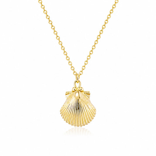 14K Gold Seashell Necklace