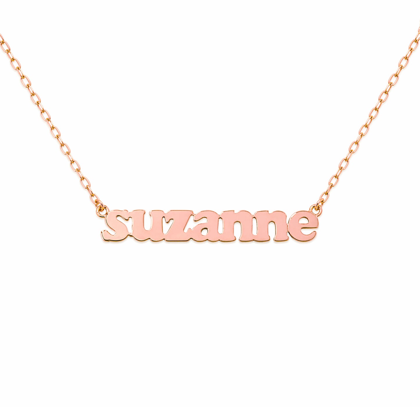 14K Gold Mini Nameplate Necklace ~ Block, Old English or Script Font