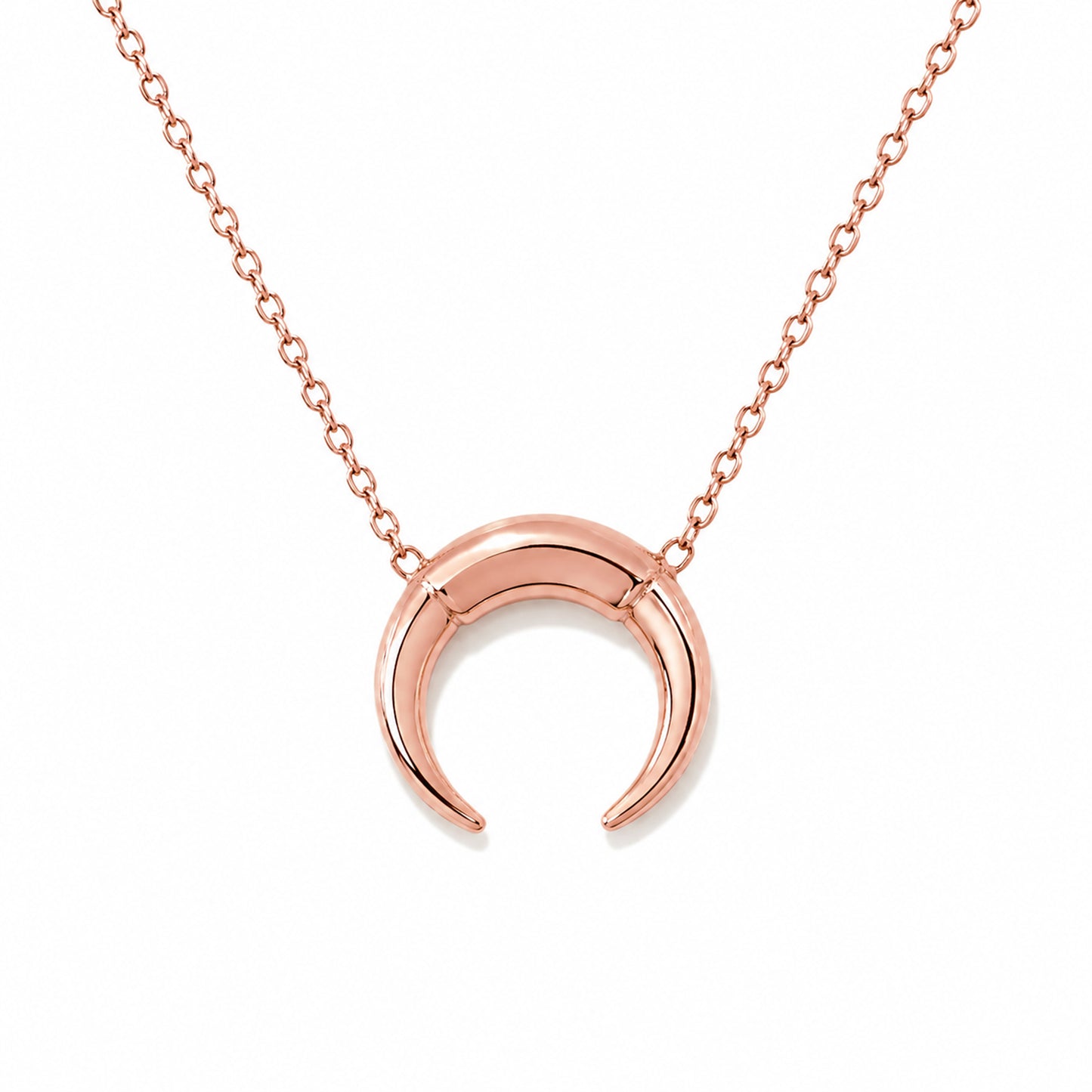 14K Gold Double Horn Necklace