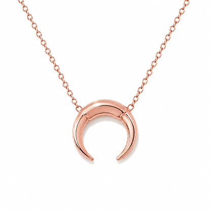 14K Gold Double Horn Necklace