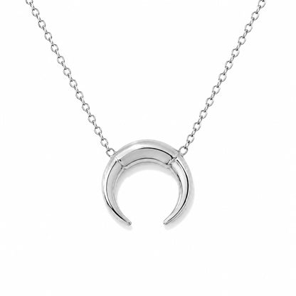 14K Gold Double Horn Necklace