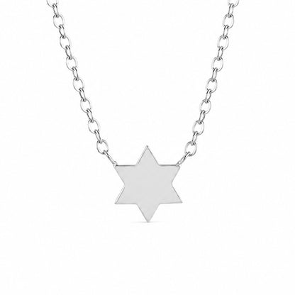 14K Gold Tiny Star of David Charm Pendant Necklace
