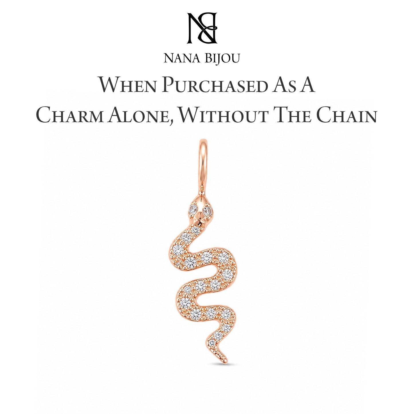 14K Gold Pavé Diamond Swivel Snake Necklace