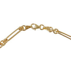 14K Gold 3 to 1 Mixed Link Chain Necklace, Large Size