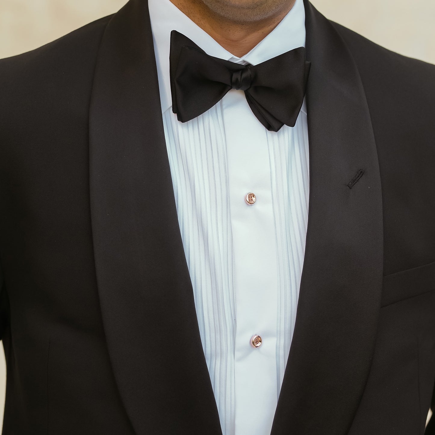 Sterling Silver Thick Round Button Shape Tuxedo Shirt Stud Set