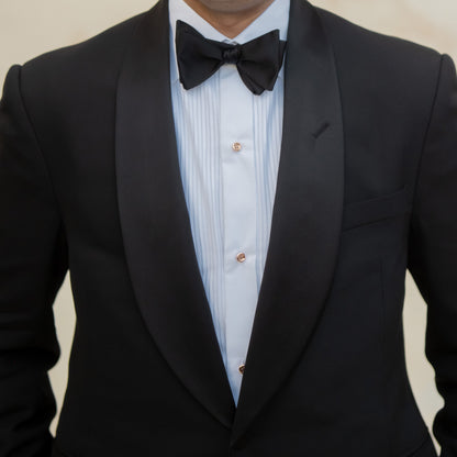 Sterling Silver Thick Round Button Shape Tuxedo Shirt Stud Set