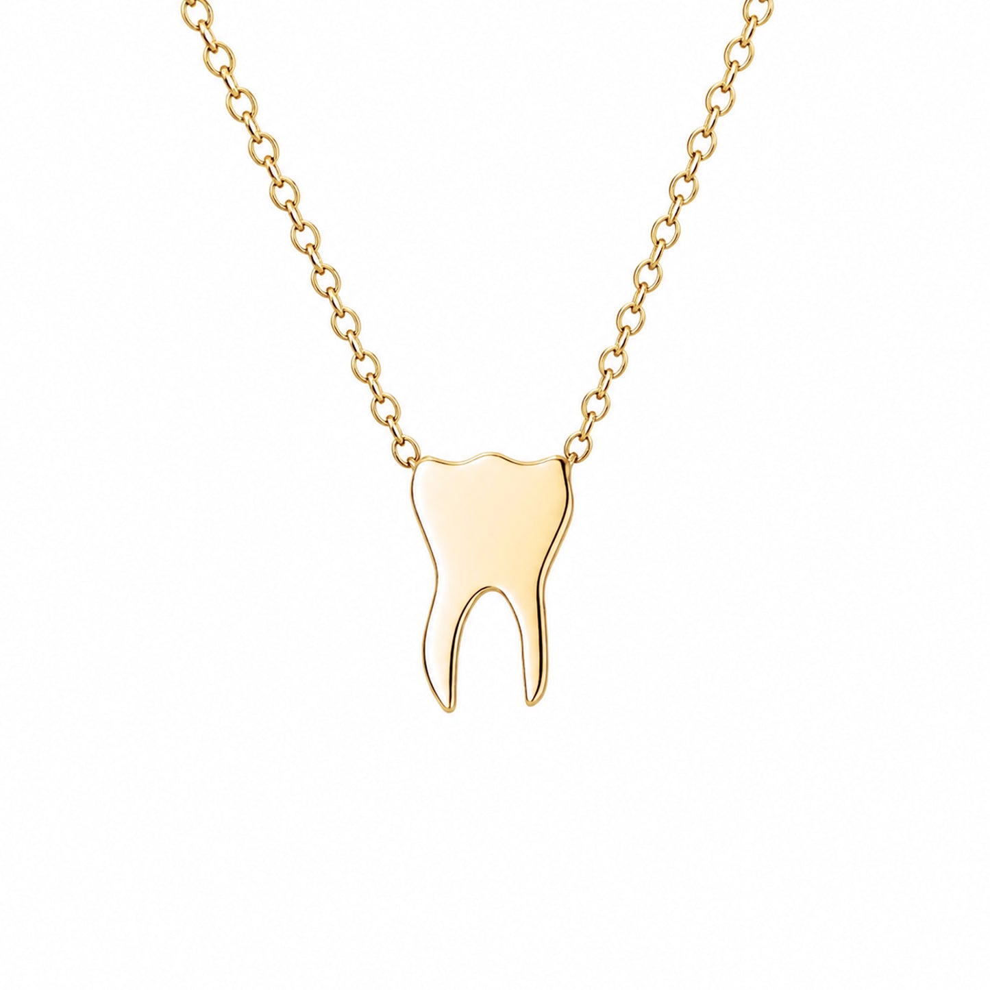 14K Gold Tooth Pendant Necklace