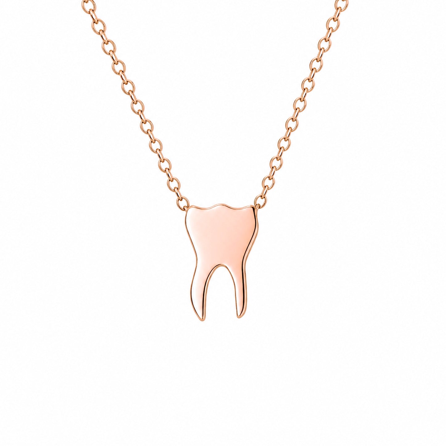 14K Gold Tooth Pendant Necklace