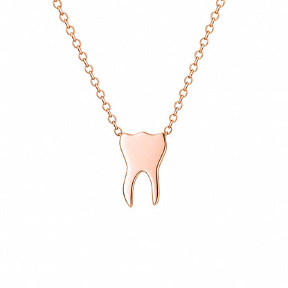 14K Gold Tooth Pendant Necklace