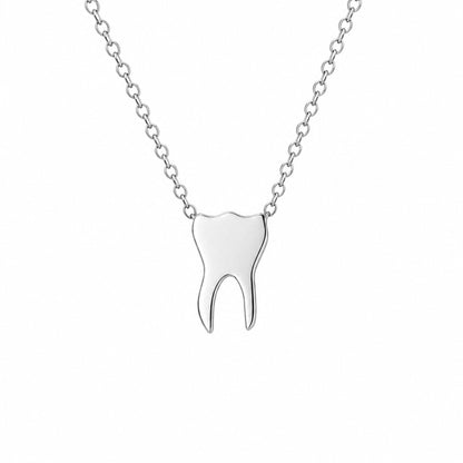 14K Gold Tooth Pendant Necklace