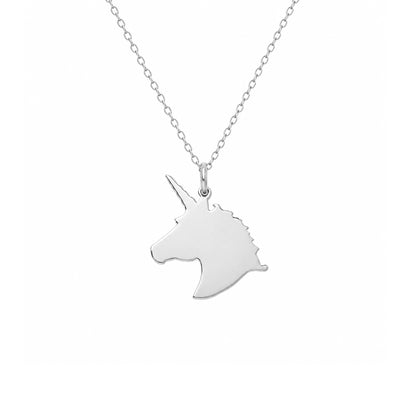14K Gold Unicorn Charm Necklace (Engravable)