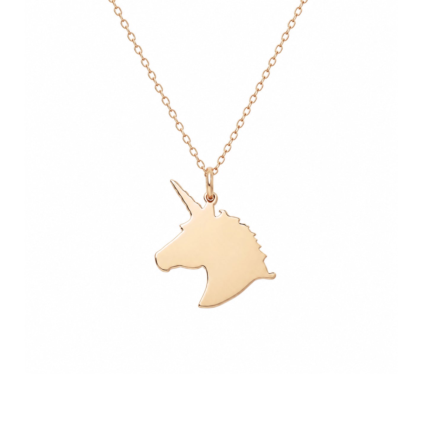 14K Gold Unicorn Charm Necklace (Engravable)