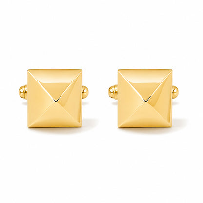 14K Gold XL Pyramid Spike Cufflinks