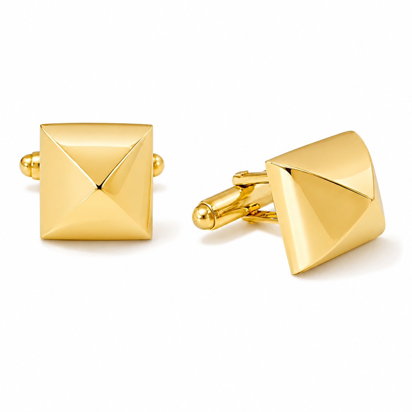 14K Gold XL Pyramid Spike Cufflinks