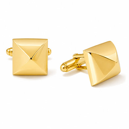 14K Gold XL Pyramid Spike Cufflinks