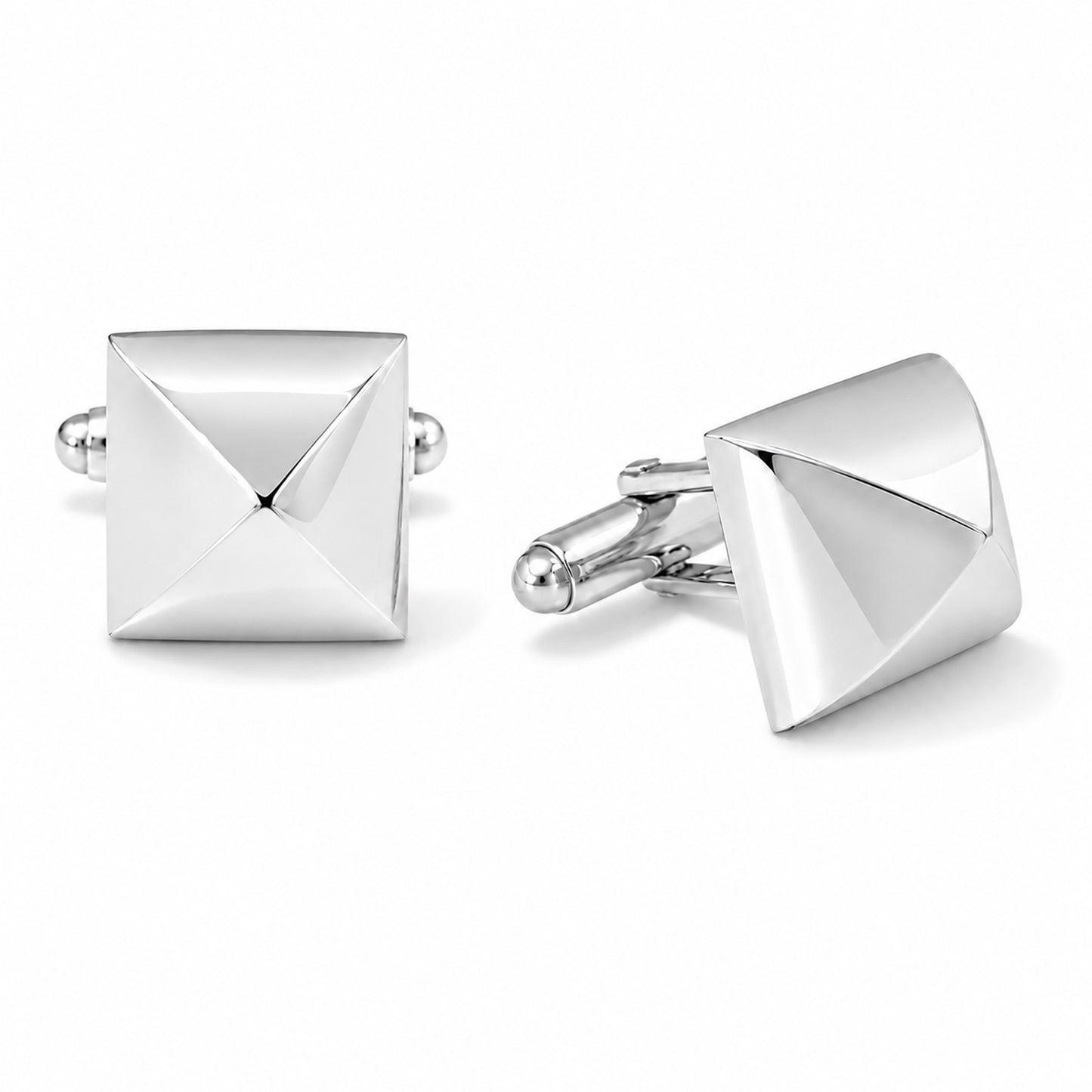 Sterling Silver XL Pyramid Spike Cufflinks