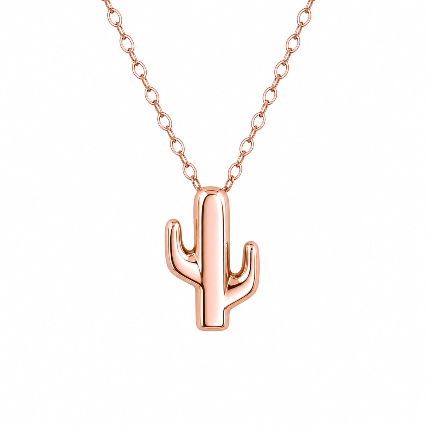 14K Gold Cactus Necklace, XS Size