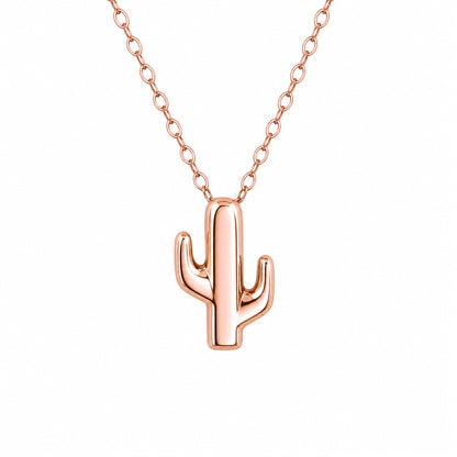 14K Gold Cactus Necklace, XS Size
