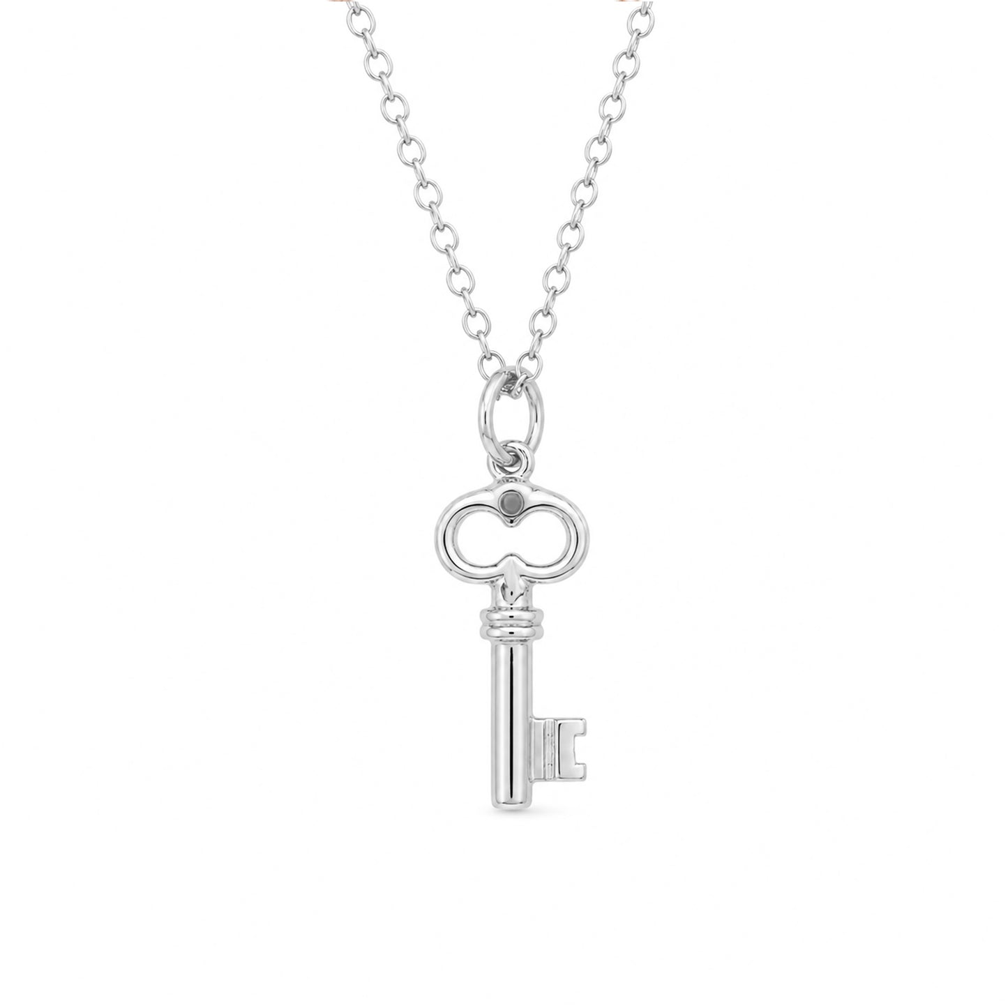 14K Gold Key Necklace, XS Size