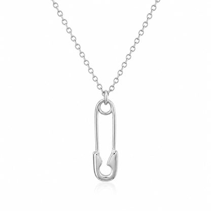 14K Gold Safety Pin Pendant Necklace