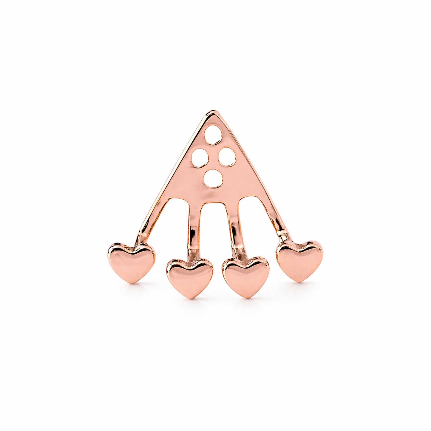 14K Gold 4 Heart Earring Jacket