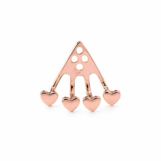 14K Gold 4 Heart Earring Jacket