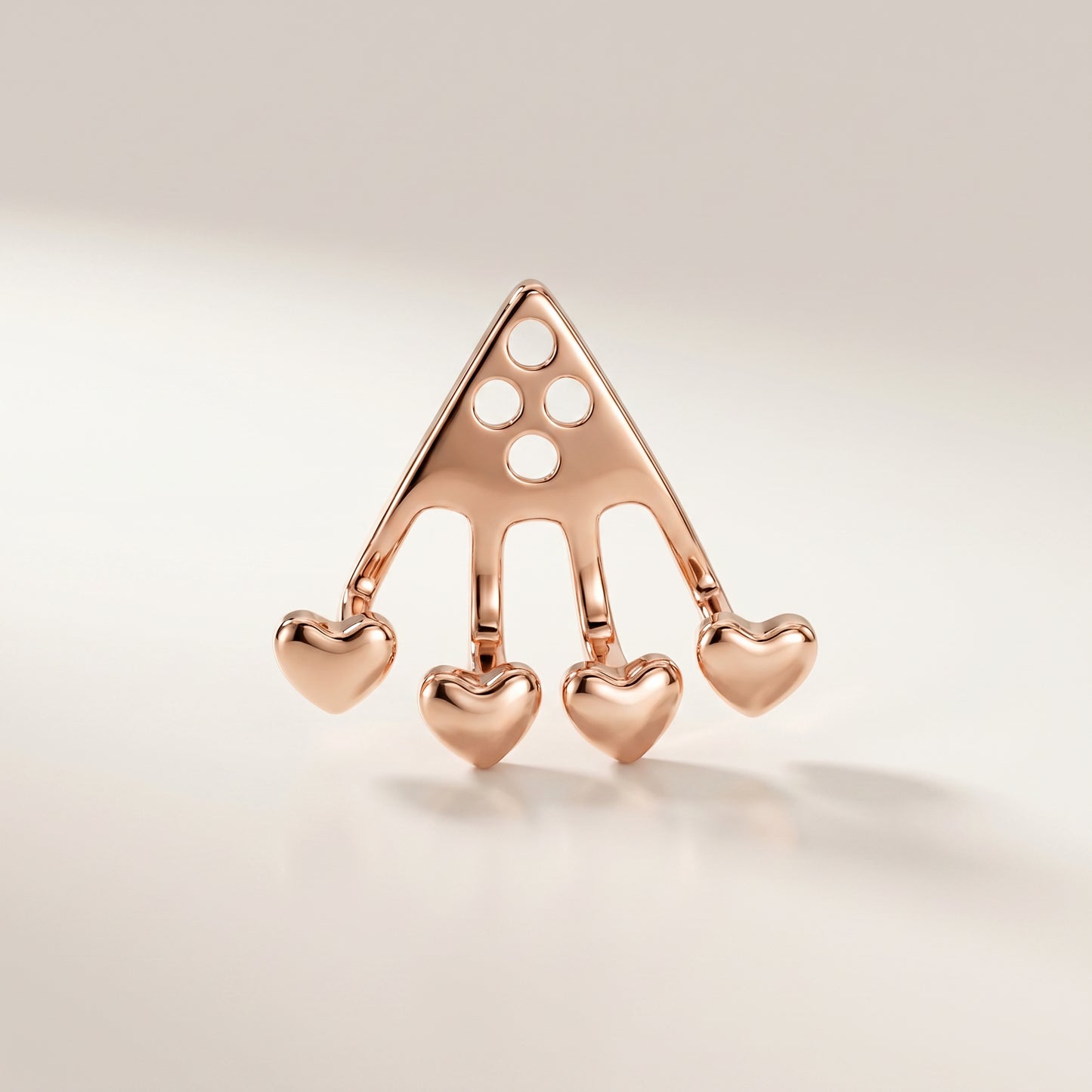 14K Gold 4 Heart Earring Jacket