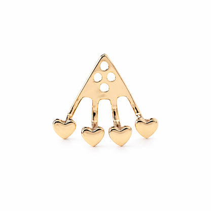 14K Gold 4 Heart Earring Jacket