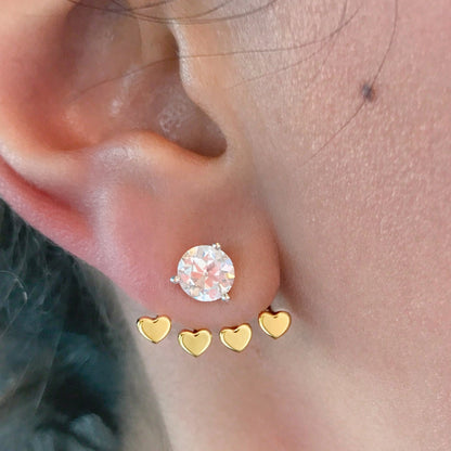 14K Gold 4 Heart Earring Jacket