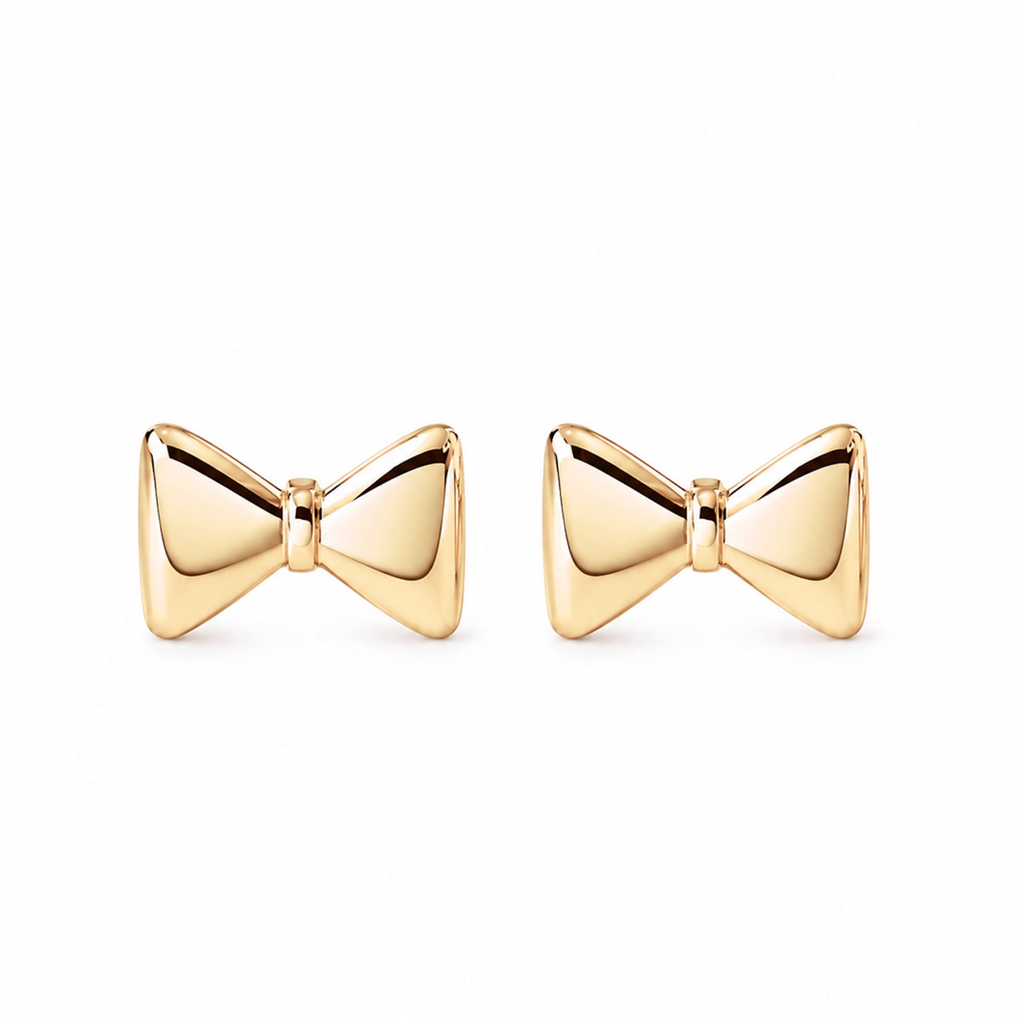 14K Gold Bowtie Stud Earrings