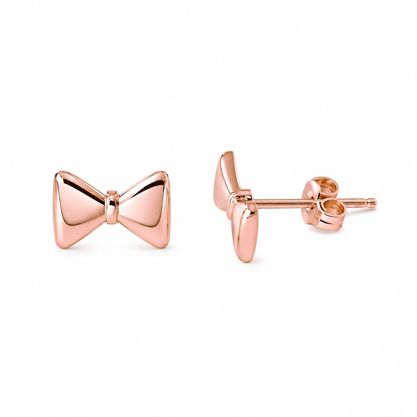 14K Gold Bowtie Stud Earrings