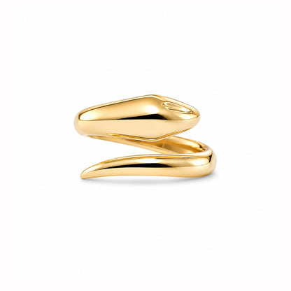 14K Gold Snake Wrap Bypass Ring