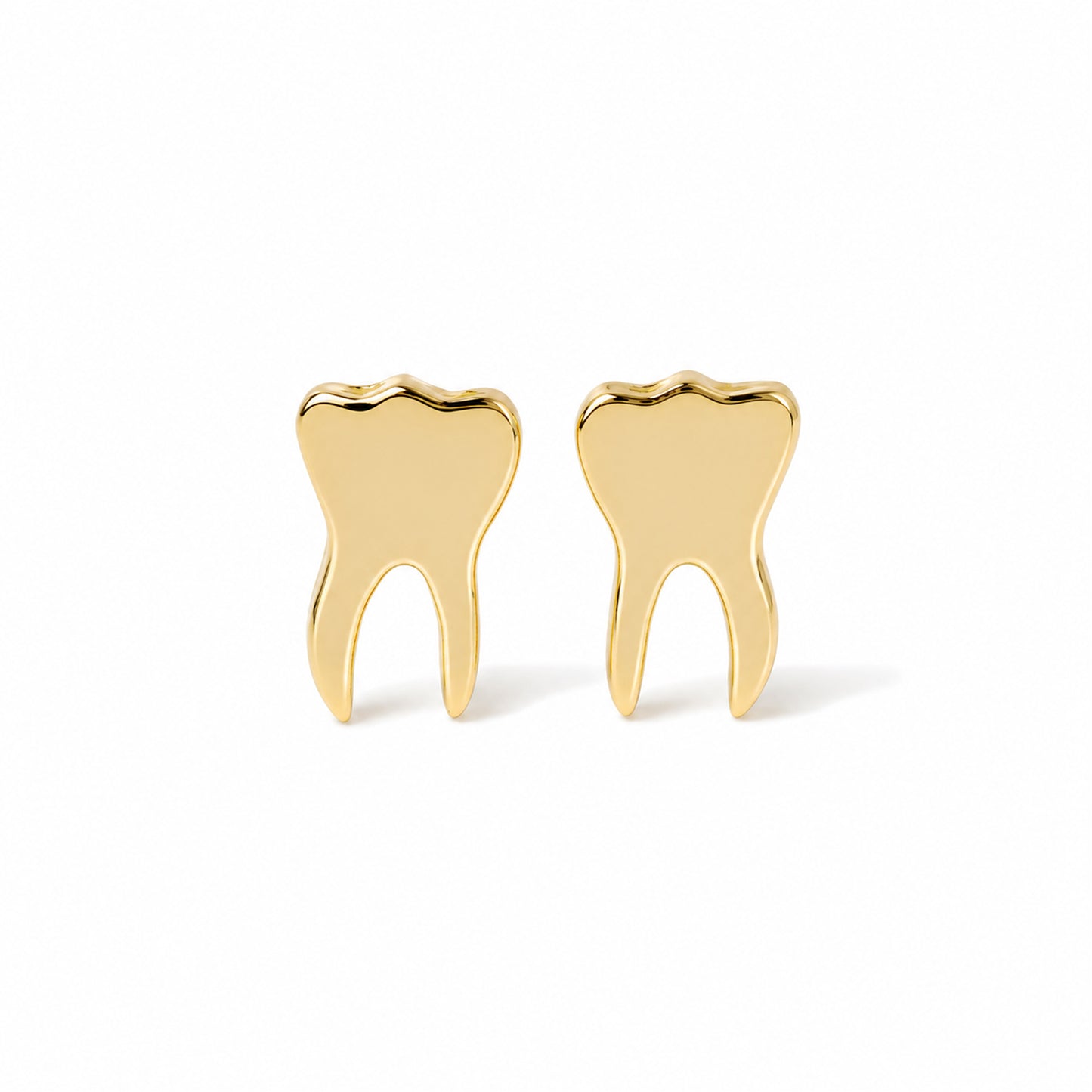 14K Gold Tooth Stud Earrings