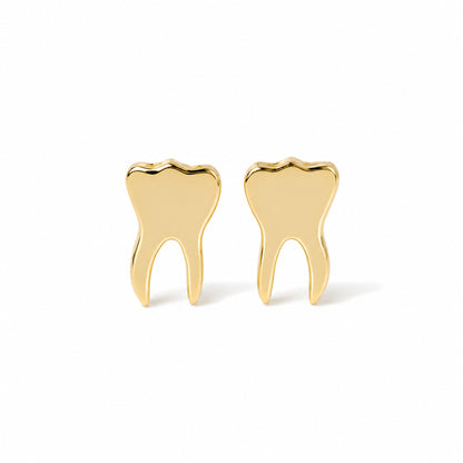 14K Gold Tooth Stud Earrings