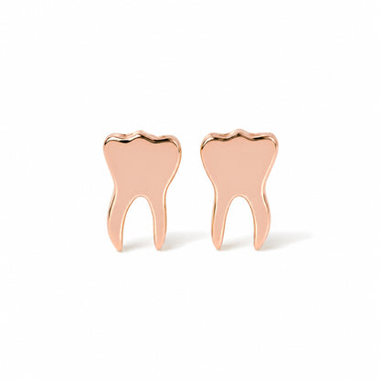 14K Gold Tooth Stud Earrings