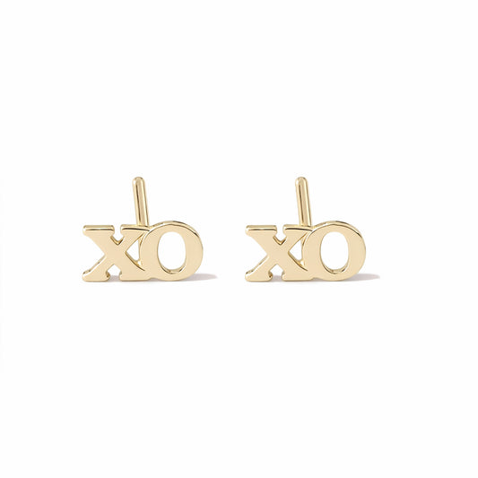 14K Gold 'XO' Stud Earrings