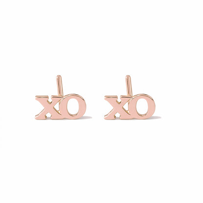 14K Gold 'XO' Stud Earrings