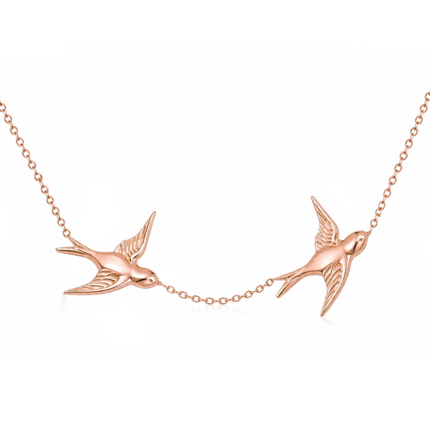 14K Gold Double Sparrow Necklace