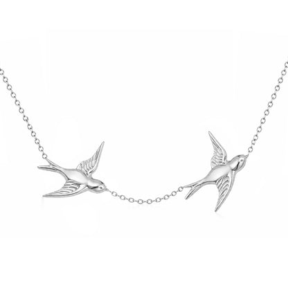 14K Gold Double Sparrow Necklace