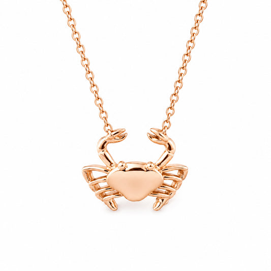 14K Gold XS Crab Necklace