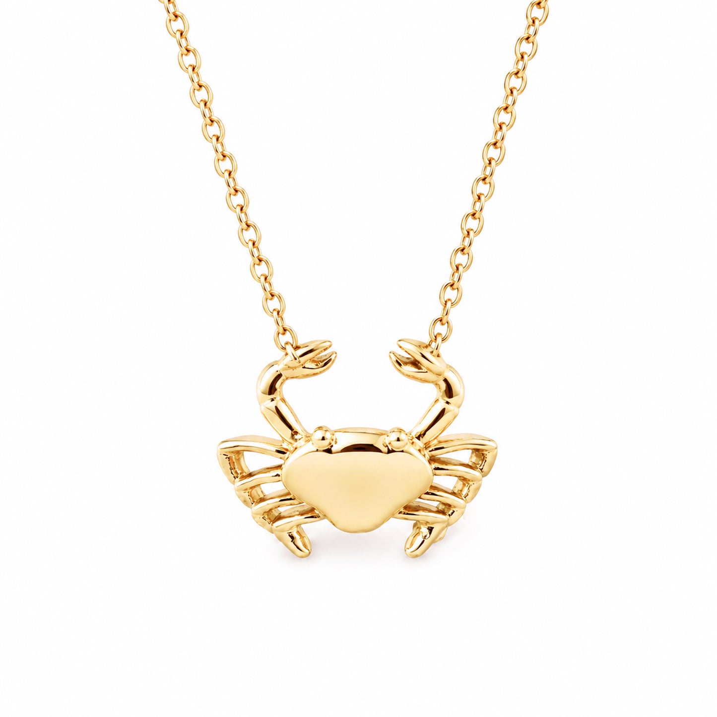14K Gold XS Crab Necklace