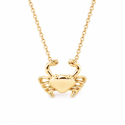 14K Gold XS Crab Necklace