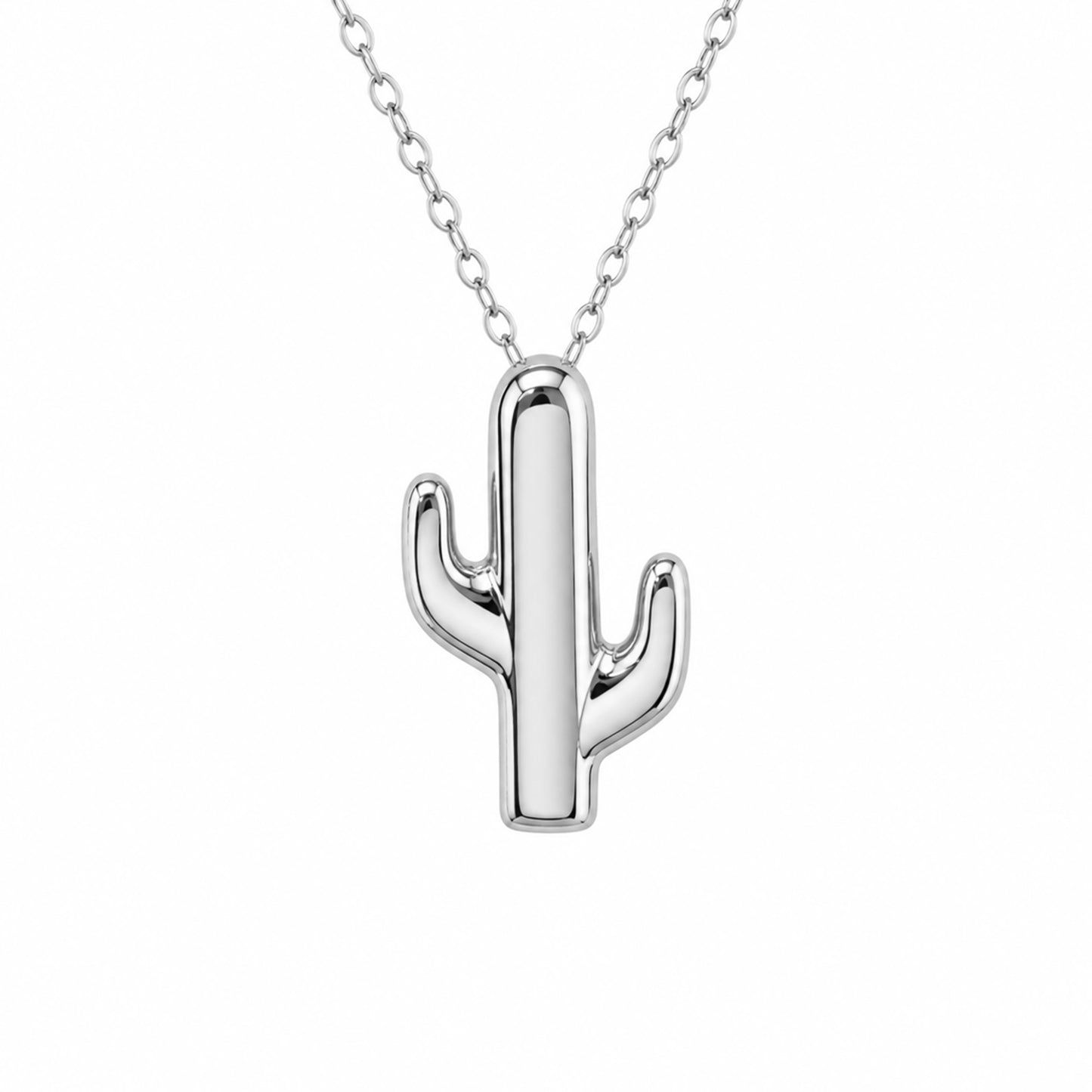 14K Gold Cactus Necklace, Small Size