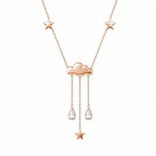 14K Gold Cloudy Dream Drop Necklace