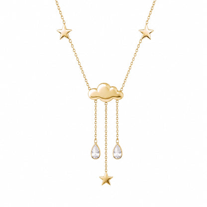 14K Gold Cloudy Dream Drop Necklace