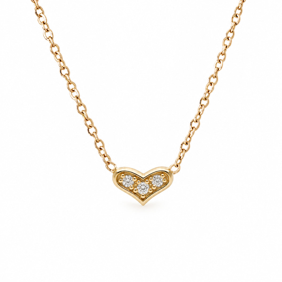 14K Gold Pavé Diamond Sweetheart Necklace